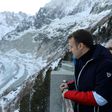 French president Emmanuel Macron urges action to curb global warming  as he visits the 'Mer de Glace' glacier which has retreated some two kilometres since 1850.