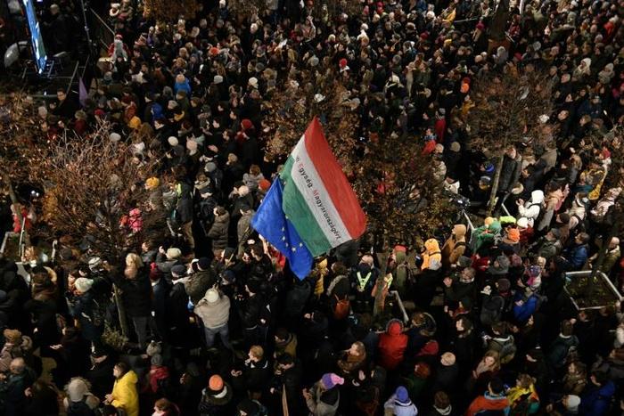 Demonstrators protest against a government cultural policy they say will curb artistic freedom