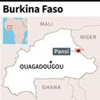 Map of Burkina Faso locating Pansi, where gunmen killed at least 24 people in an attack on a Protestant church
