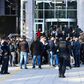 Police did not allow supporters to read a statement outside the courthouse
