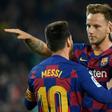 Barcelona's Croatian midfielder Ivan Rakitic (right) has sustained an Achilles injury.
