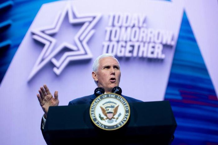 Vice President Mike Pence was among numerous high-profile politicians at the Washington conference