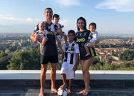Cristiano Ronaldo, his girlfriend and children