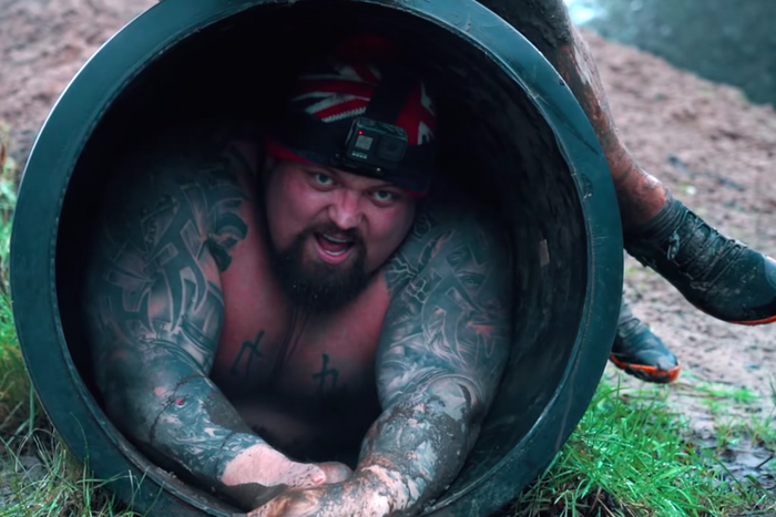 Watch Eddie Hall Struggle Through Assault Course