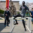 South Sudan Paralympic sprinter Michael Machiek Ting Kutjang trains at the team's Maebashi base, north of Tokyo. "We are eager to give them our continued support," says Shinichi Hagiwara, a sports official at the Maebashi city government