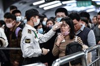 Chinese at airport checking Coronavirus