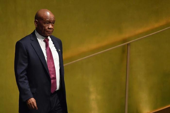 Lesotho Prime Minister Thomas Thabane, pictured in 2018, has been asked by his party to step down by February 20, 2020