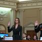 National Security Council Ukraine expert Lieutenant Colonel Alexander Vindman and foreign service officer Jennifer Williams, an advisor to Vice President Mike Pence, are sworn in during the impeachment inquiry in the House of Representatives