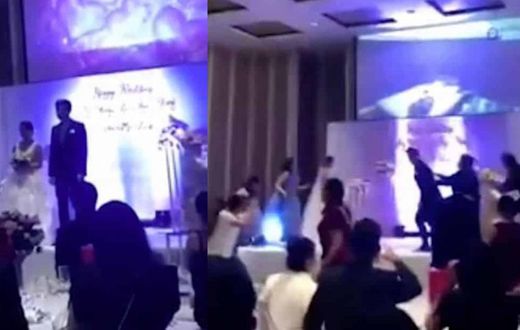 Groom stuns wedding guests with videos of bride sleeping with her pregnant sister’s husband (video)