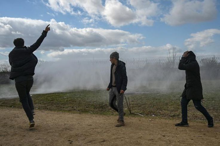 Clashes have broken out between the migrants and Greek police