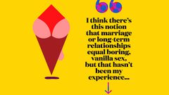 I think theres this notion that marriage or long-term relationships equal boring, vanilla sex, but that hasnt been my experience...