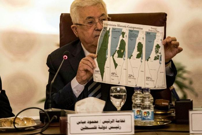 Palestinian leader Mahmud Abbas spoke at an Arab League meeting in Cairo called after US President Donald Trump presented a controversial Middle East peace plan