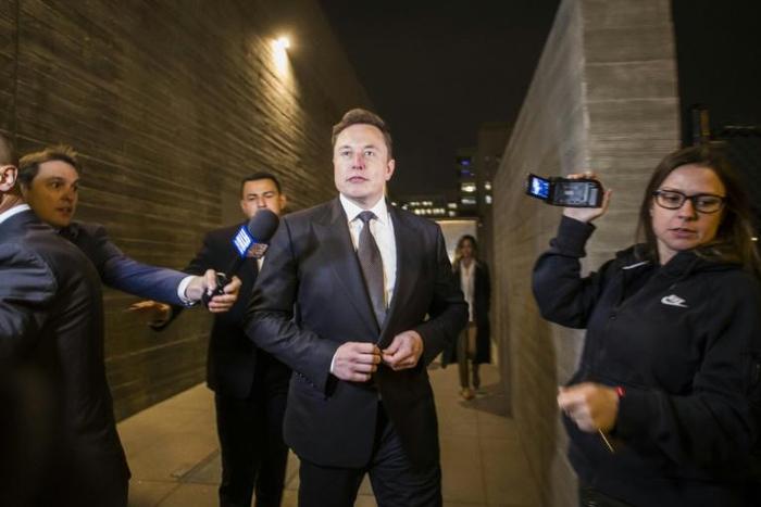 Tesla co-founder and CEO Elon Musk leaves Los Angeles federal court on December 3, 2019