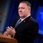 US Secretary of State Mike Pompeo briefs journalists in Washington on February 25, 2020
