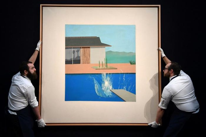 David Hockey's "The Splash" was sold on Tuesday for nearly eight times what it went for at auction in 2006