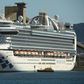 The cruise liner Ruby Princess sits in the harbour in Port Kembla, 80 kilometres (50 miles) south of Sydney after coming in to refuel and restock