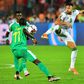 Algeria winger Youcef Belaili (R) playing against Senegal during the 2019 Africa Cup of Nations final in Cairo. He scored direct from a corner to give the Desert Foxes a 2021 qualifying victory in Botswana this week