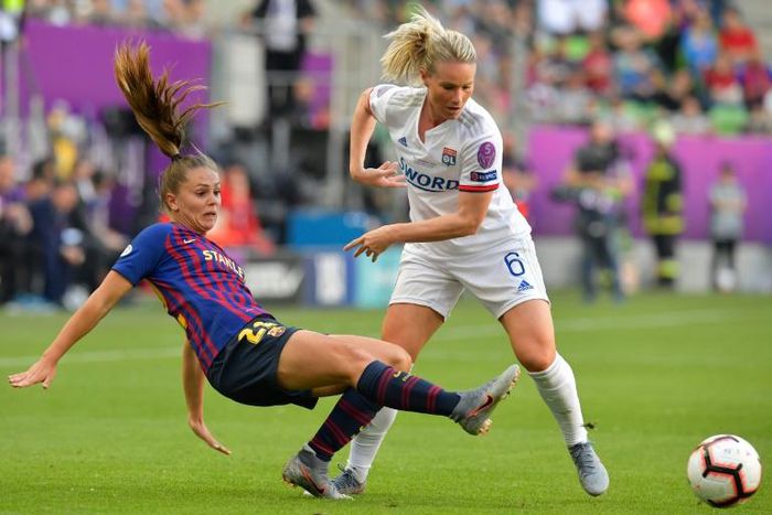 Lyon beat Barcelona in the final of last season's women's Champions League. The women's game faces an "almost existential threat" because of the coronavirus crisis, a new report has said