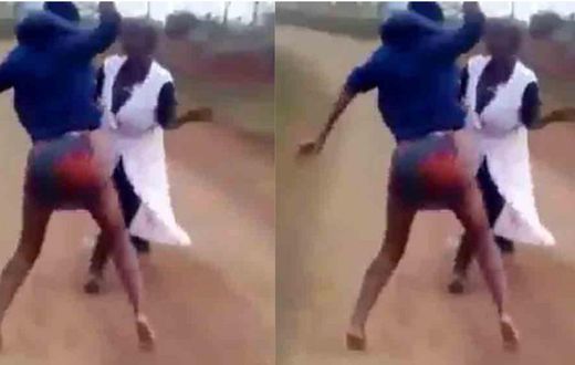 Angry lady flogs mother in public as pastor says she’s a witch (video)
