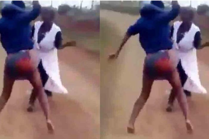 Angry lady flogs mother in public as pastor says she’s a witch (video)