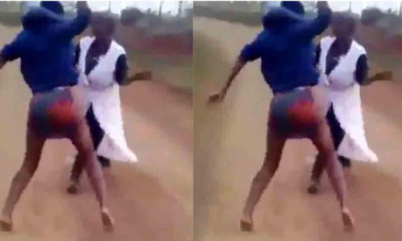 Angry lady flogs mother in public as pastor says she’s a witch (video)