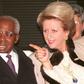 Leopold and Colette Senghor, pictured in 1996 at ceremonies in the Norman town of Verson to mark his 90th birthday