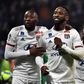 Moussa Dembele (C) scored both goals for Lyon in their 2-0 win over Saint-Etienne on Sunday