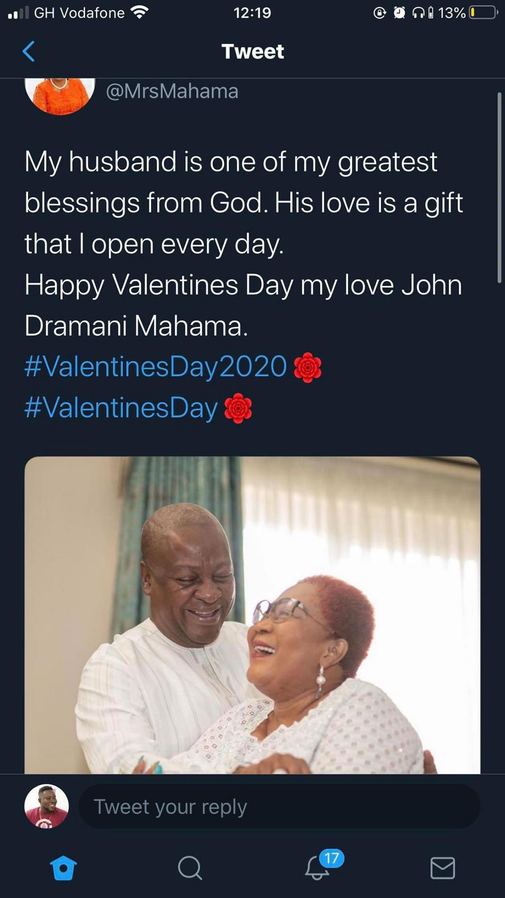 “My husband is...” – Lordina’s Val’s Day message to Mahama could put him to sleep