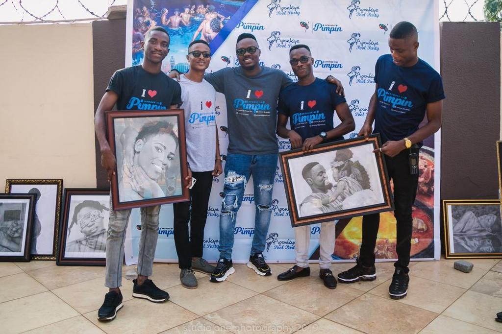 Pimpin and his team at the aponkye pool party