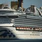 Cruise liner Ruby Princess sits in the harbour in Port Kembla, south of Sydney, on April 6, 2020