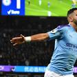 Magic Mahrez: Riyad Mahrez celebrates his strike to put Manchester City 2-1 up
