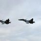Two Algerian Sukhoi Su-30 fighter jets take part in manoeuvres in April last year