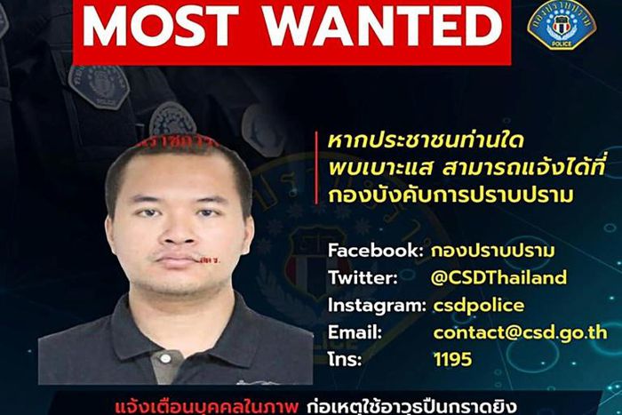 Thai Royal Police put out a wanted poster on their Facebook page for Army Sergeant Major Jakrapanth Thomma, wanted in connection to a deadly attack in the northeastern city of Nakhon Ratchasima