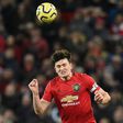 Manchester United defender Harry Maguire in action against Aston Villa