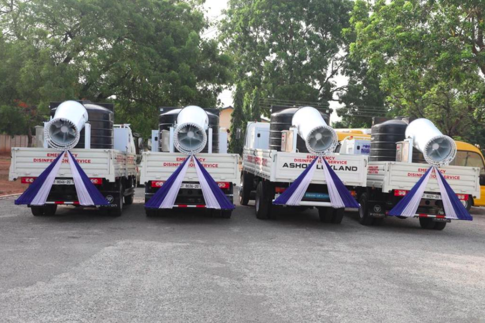 Equipment that will be used for the fumigation and disinfection of the SHSs