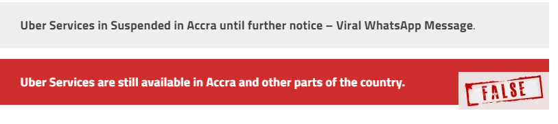Uber Services Have NOT been suspended in Accra