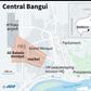 Map locating the PK5 district in Bangui