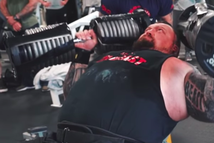 Eddie Hall Tries Heaviest Incline Dumbbell Press