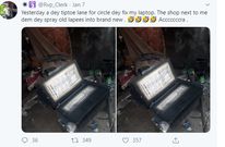 Video shows old laptops being sprayed at Kwame Nkrumah Circle to look brand-new again