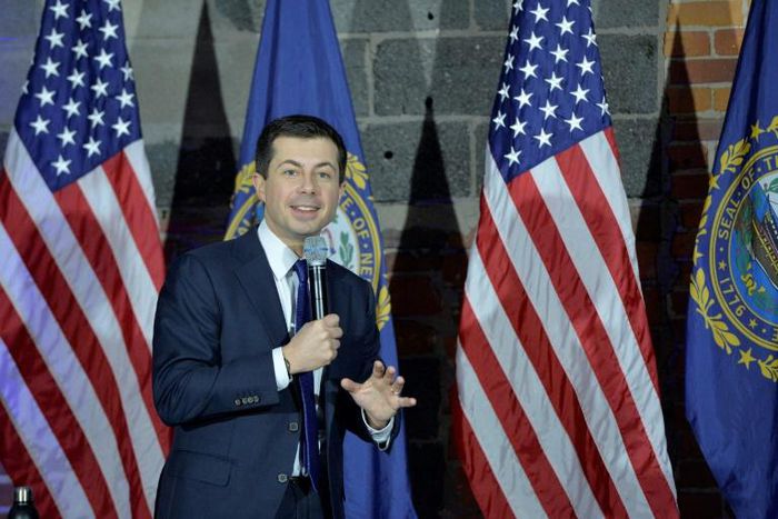 Democratic presidential candidate Pete Buttigieg, a gay millennial small-city mayor who was unknown nationally just a year earlier, hailed the "astonishing" early Iowa caucus results