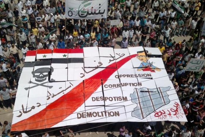 Many of the prison's inmates were arrested for taking part in  demonstrations against President Bashar al-Assad