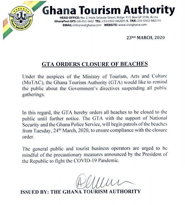 Statement from Ghana Tourism Authority