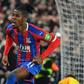 Get in - Crystal Palace striker Wilfried Zaha celebrates his equaliser in a 1-1 draw with Brighton