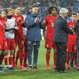 Hoffenheim owner Dietmar Hopp shakes hand with Bayern chief executive Karl-Heinz Rummenigge