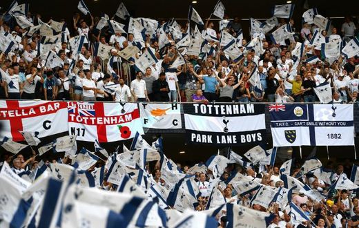 Tottenham Hotspur fans cheer their team before the UEFA Champions League final football match against Liverpool in Madrid in June 2019