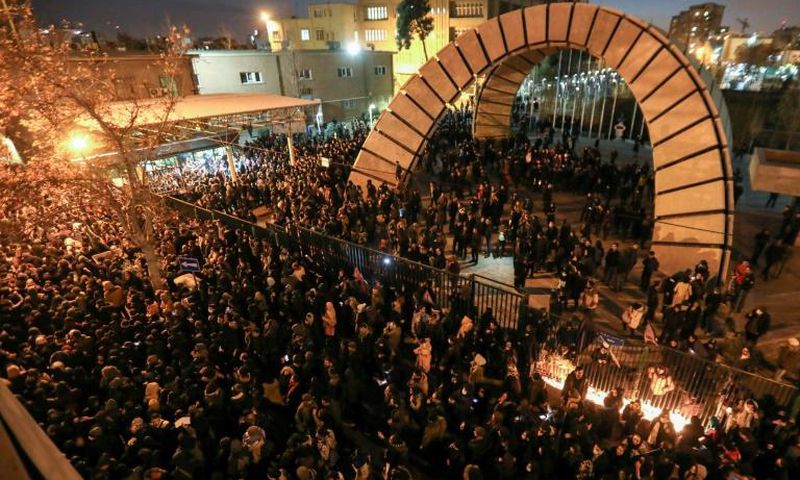 Iranians gathered in Tehran to honor those killed when the Ukraine International Airlines plane was shot down shortly after taking off