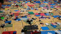 Protesters have been sleeping in a gymnasium at the beseiged PolyU campus in Hong Kong