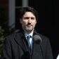 Canadian Prime Minister Justin Trudeau addresses a news conference on the coronavirus pandemic from his residence in Ottawa, where he and his family are self-isolating after his wife Sophie tested positive