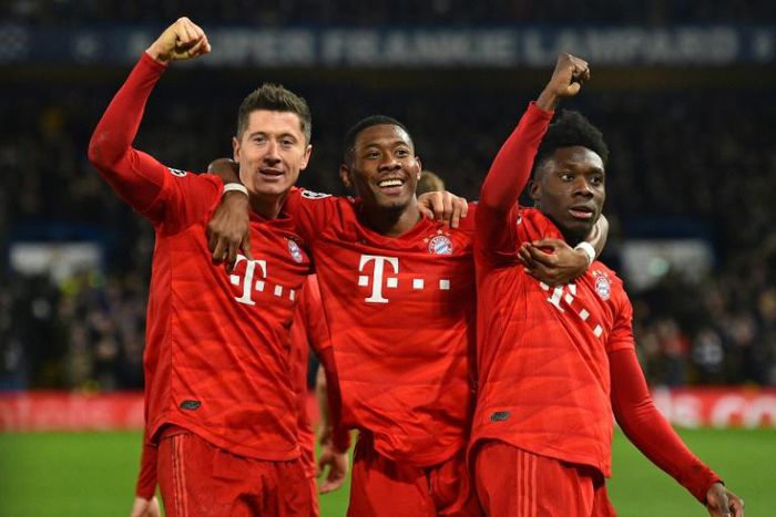 Three and easy: Bayern Munich thrashed Chelsea 3-0 in the first leg of their Champions League last 16 tie on Tuesday