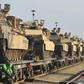 US Abrams tanks at a railway station near a military base in Lithuania, on October 21, 2019: the US Army is preparing its largest deployment of troops to Europe in 25 years, part of a show of force during rising tensions with Russia